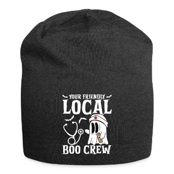 Halloween : Votre sympathique Boo-crew local - Bonnet en jersey - charbon - Devant