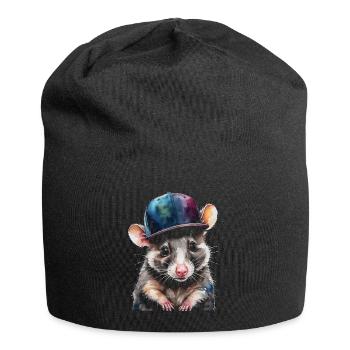 Opossum Snapback Cap Cool Tier Design Print - Jersey Beanie - black - Front