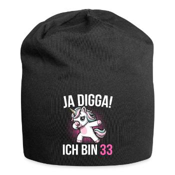 33. Geburtstag Frauen Einhorn Geschenk - Jersey-Beanie - Schwarz - Vorne