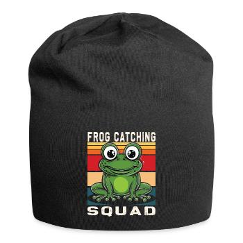 Frogs Catch Frog Hunter Frog Catcher - Jersey Beanie - black - Front