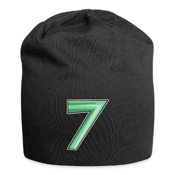 Motif sept numéro 7 - Bonnet en jersey - noir - Devant