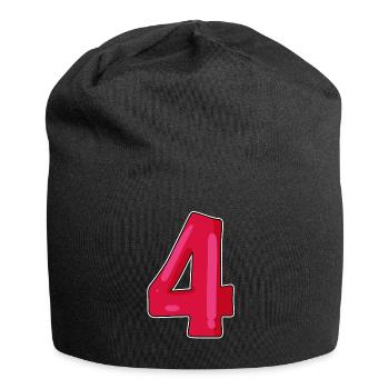 Number Number Four 4 - Jersey Beanie - black - Front