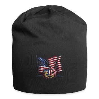 Halloween Costume Zombie Pumpkin Blood Spirit Party - Jersey Beanie - black - Front
