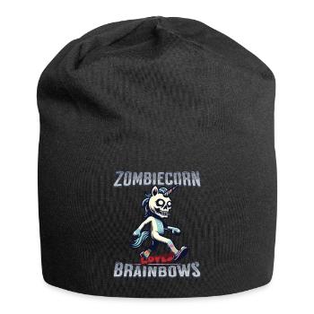 Zombicorn Liebt Brainbows Lustiges Halloween - Jersey-Beanie - Schwarz - Vorne