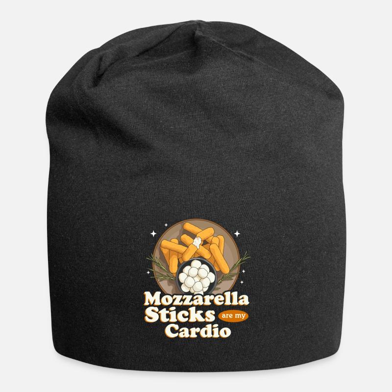 Mozzarella Sticks Käseliebhaber Geschenk - Jersey-Beanie - Schwarz