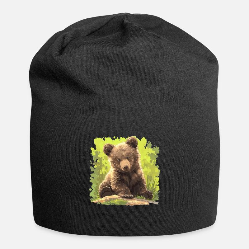 Bear Bären Bär - Jersey-Beanie - Schwarz