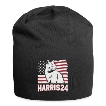 Kamala Harris 24 Cat Lady Supporter - Jersey-Beanie - Schwarz - Vorne