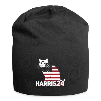 Kamala Harris 24 Cat Lady Supporter - Jersey-Beanie - Schwarz - Vorne
