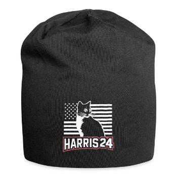 Kamala Harris 24 Cat Lady Supporter - Jersey-Beanie - Schwarz - Vorne