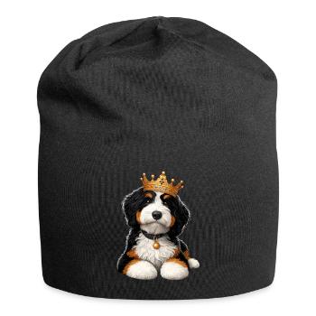 Bernedoodle Chien Couronne - Bonnet en jersey - noir - Devant