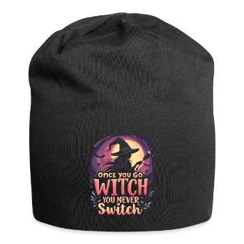 Halloween Witch Costume Witch Broom - Jersey Beanie - black - Front