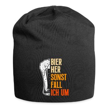 Bière ici ou je tombe - Bonnet en jersey - noir - Devant
