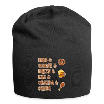 Mass Giggal Pretzels Kas Obazda Gaudi Bavarian Words - Jersey Beanie - black - Front
