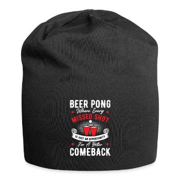 Bier Pong Champion Bierpong Comeback Tournament - Jersey-Beanie - Schwarz - Vorne