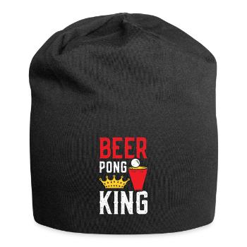 Beer Pong King - Jersey-Beanie - Schwarz - Vorne