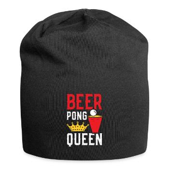 Beer Pong Queen - Jersey-Beanie - Schwarz - Vorne