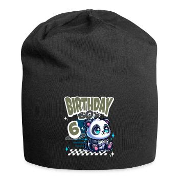 6ème anniversaire Enfants Anniversaire Gaming Panda - Bonnet en jersey - noir - Devant
