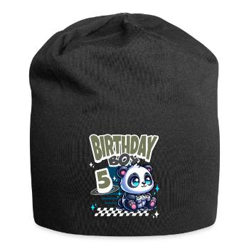 5ème anniversaire Enfants Anniversaire Gaming Panda - Bonnet en jersey - noir - Devant
