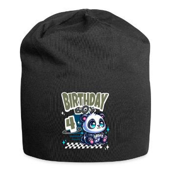 4ème anniversaire Enfants Anniversaire Gaming Panda - Bonnet en jersey - noir - Devant
