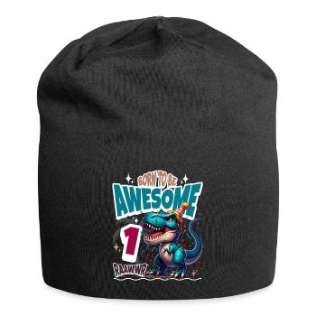 T Rex Dinosaure 1er Anniversaire Enfants Anniversaire - Bonnet en jersey - noir - Devant