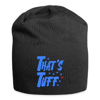 mutig blau rot - Jersey-Beanie - Schwarz - Vorne