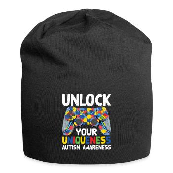 Journée de sensibilisation à l’autisme Cadeau autiste - Bonnet en jersey - noir - Devant