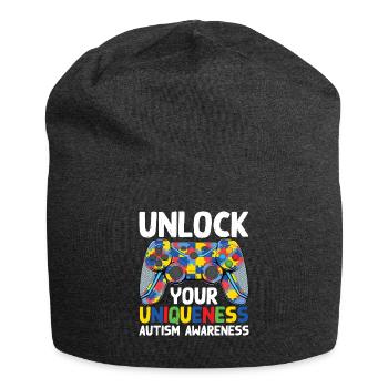 Journée de sensibilisation à l’autisme Cadeau autiste - Bonnet en jersey - charbon - Devant