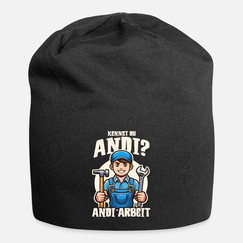 Handwerker Andi Arbeit Geschenk Sprüche Lustig - Jersey-Beanie - Schwarz