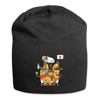 Drôles de carottes miniatures de légumes - Bonnet en jersey - noir - Devant