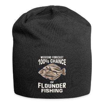Flounder Fisherman Saying - Jersey Beanie - black - Front