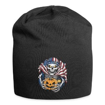 Halloween Squelette Effrayant Effrayant Horreur Fête - Bonnet en jersey - noir - Devant