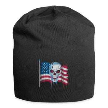 Halloween, Squelette, Effrayant, Effrayant, Horreur, Fête - Bonnet en jersey - noir - Devant