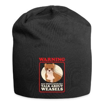 Weasel Dwarf Weasel Small Weasel Gift - Jersey Beanie - black - Front