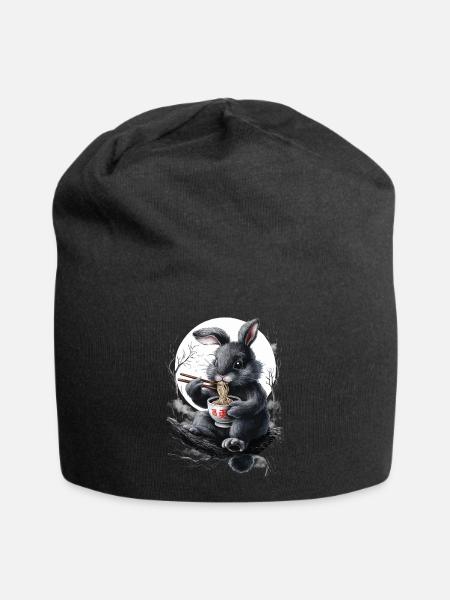 Hase - Jersey-Beanie - Schwarz