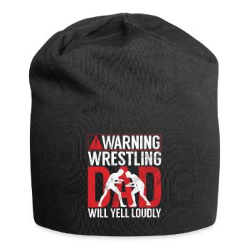 Wrestling Dad Wrestler Männer Vatertag - Jersey-Beanie - Schwarz - Vorne