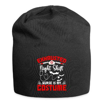 Infirmière de nuit épuisée d’Halloween - Bonnet en jersey - noir - Devant