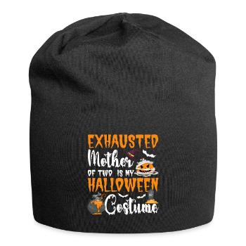 Erschöpfte Mutter Von Zwei Kindern Ist Mein - Jersey-Beanie - Schwarz - Vorne
