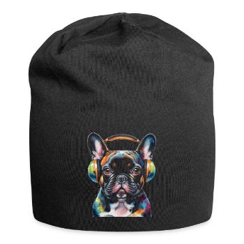 Bouledogue Français Casque Frenchie Dog - Bonnet en jersey - noir - Devant