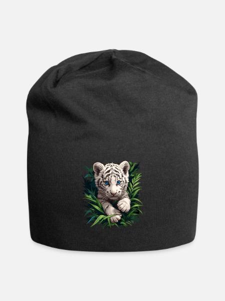 Tigre blanc Weiße Tigre Weißer Tigre - Bonnet en jersey - noir