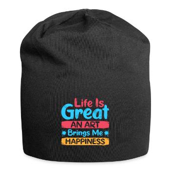 Artist Painter Graphic Art Brings Me Happiness - Jersey-Beanie - Schwarz - Vorne