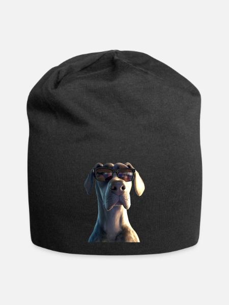 Deutsche Dogge Hatzrüde Saupacker Große Doggen - Jersey-Beanie - Schwarz