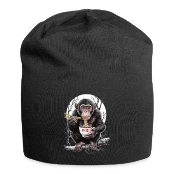 Schimpanse - Jersey-Beanie - Schwarz - Vorne