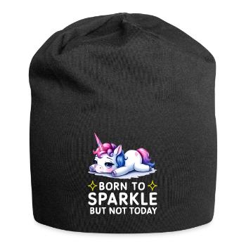 Born to Sparkle but Not Today Unicorn - Jersey Beanie - black - Front
