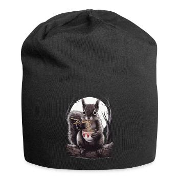 Eichhörnchen - Jersey-Beanie - Schwarz - Vorne