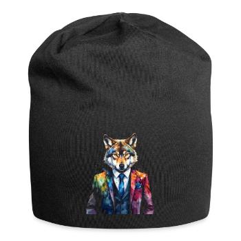 Costume de loup Imprimé coloré de conception d’animaux - Bonnet en jersey - noir - Devant