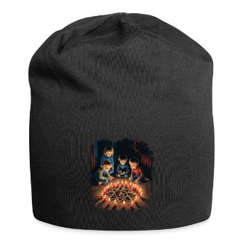Okkulte Beschwörung Rituale Retro Vintage Design - Jersey-Beanie - Schwarz - Vorne