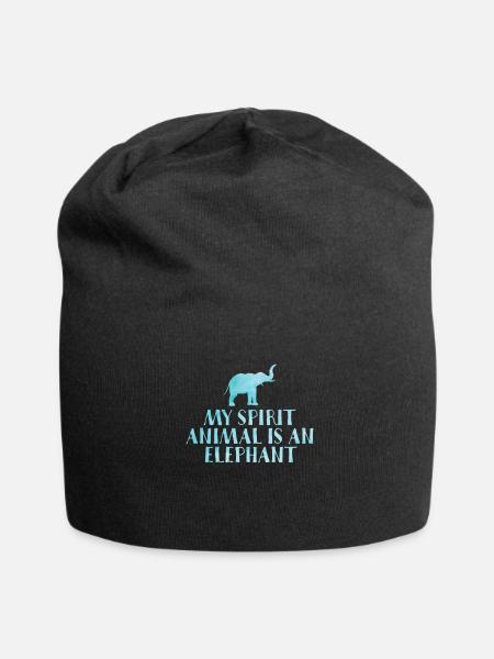 Mein Krafttier ist Elefant Lustig Ehrgeizig - Jersey-Beanie - Schwarz