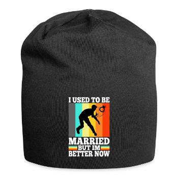 I Used To Be Married But I'm Better Now - Jersey-Beanie - Schwarz - Vorne