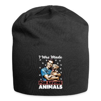 Veterinary Technician I Was Made For Animal Lover - Jersey Beanie - black - Front