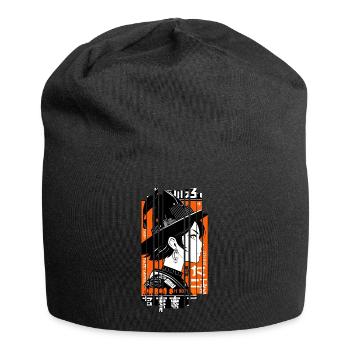 Geometrische Frau Hexe Halloween - Jersey-Beanie - Schwarz - Vorne